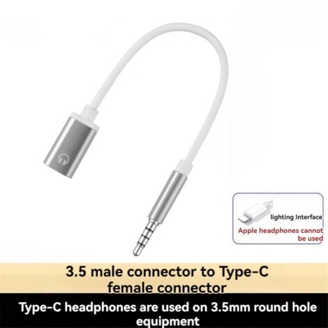 3.5mm Male to Type C Female Audio Cable Cord, Analog Jack Headphone Adapter for MP3 Player, Laptop,Tablet