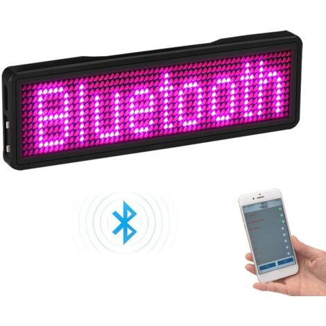 Bluetooth LED Name Badge Rechargeable Light Sign DIY Programmable Scrolling Message Board Display LED,Type 2