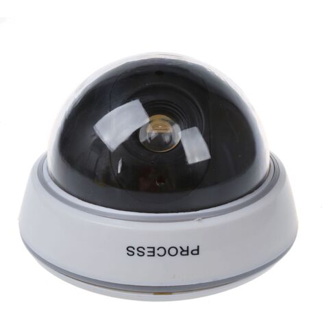 Fake Security Camera Dome, 3.7x3.7x2.38 in. with Flashing LED Includes Mountings
