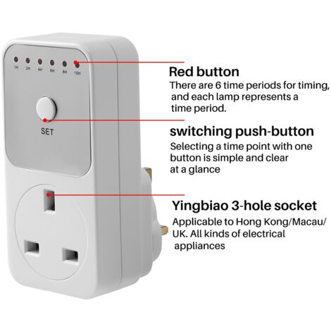 Smart Control Countdown Switch Plug-In Socket Auto Shut Off Outlet Uk Plug