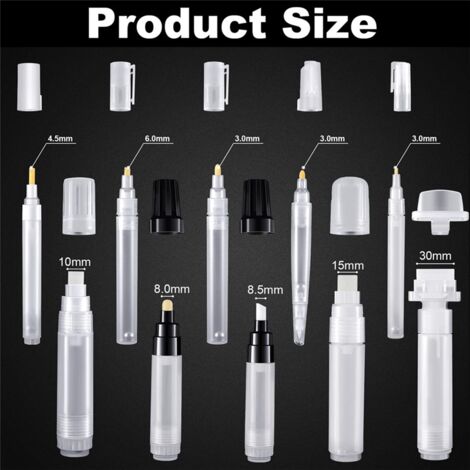 Rod Marker 10 Pieces Refillable Paint Pens Empty Pen Rod Markers Acrylic Marker ...