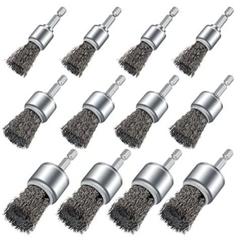 12PCS Wire Brush Wheel for Drill Cup Brushes Drill Paint Rust Removal and Small Spaces