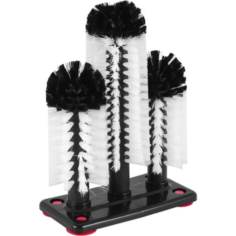 Glass Washer 3 Brush Washing Brushes With Suction Base Bar For Bar,Kitchens,Red Wine Glasses,Cup