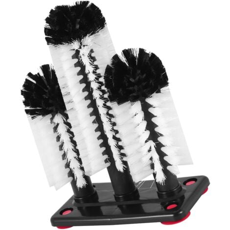 Glass Washer 3 Brush Washing Brushes With Suction Base Bar For Bar,Kitchens,Red Wine Glasses,Cup