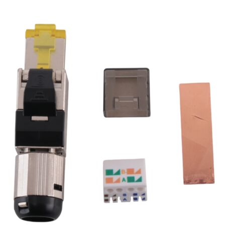 6-Pack Tool Free Shielded RJ45 Cat 8, Cat8 Field Termination Plug, Connector, Plug
