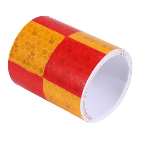 1M Reflective Safety Warning Conspicuity Tape Sticker, Red+yellow