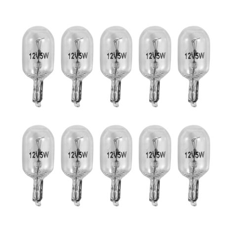 10x 194 168 T10 Red Halogen Bulbs With 1/2 Sockets - Instrument Dash Cluster Lights