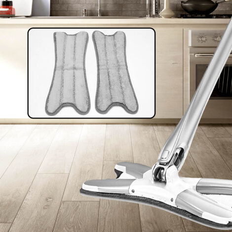 1 Set 2 Pcs Fiber Flat Floor Cleaning Cloth X Type Replace Mop Household Accessories
