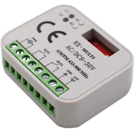 Garage Door Remote Control Receiver 2Channel Controller Switch for 433 868 MHz Transmitter RX Multi Frequency 433-900MHZ