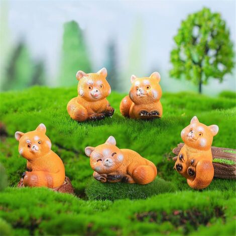 Miniature Small Raccoon Figurines 1 Inch Cartoon Mini Red Panda Figures ...