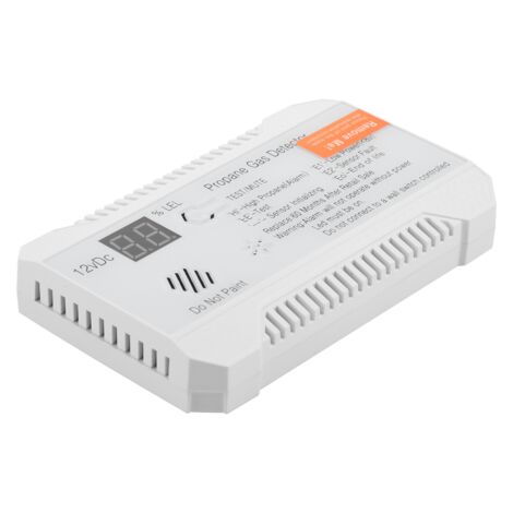 Propane Detector 12V LPG Natural Gas Sensor Leak Alarm 85DB Siren for Car RV Home Digital Tester Meter(White)