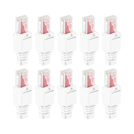10 x Network Connectors Tool-Free RJ45 CAT6 LAN UTP Cable Plug Without