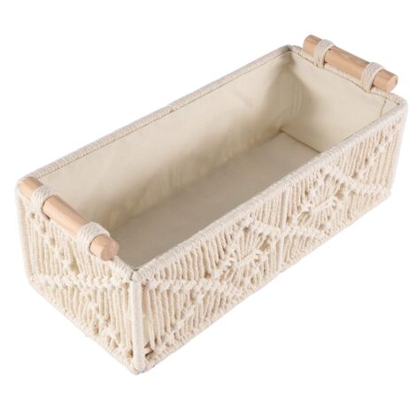 Boho Storage Basket Decor Box Handmade Woven Decorative Countertop ...