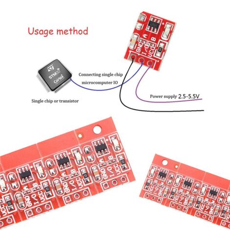 100Pcs TTP223 Touch Key Switch Module Touching Button Self-Locking/No ...