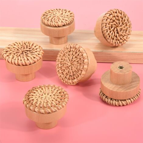 princess polly baby blue dress 12 Pieces 35mm Boho Dresser Knobs Rattan Knobs Wood Drawer K main image 1
