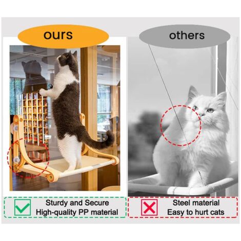 Cat Window Perch,Cat Hammock with Two Modes of Use Orange
