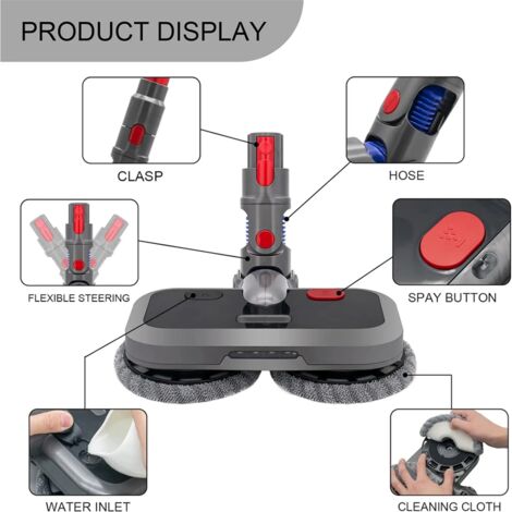 For Vacuum Cleaner Attachment Wet and Dry Brush Floor Mop Heads