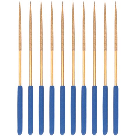 Diamond Needle File Set 3mm x 140mm,for Metal Wood Stone Glass, 10Pcs