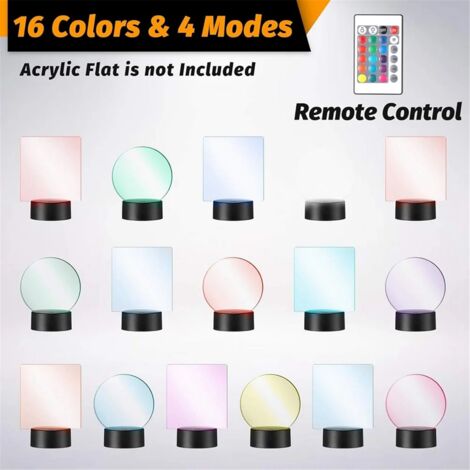 Color Light Base 3D night light base colour changing luminous base,A
