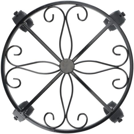 Plant with Wheels Rolling Stand, Heavy Duty Iron Garden Flower Pot, Potted Locking A