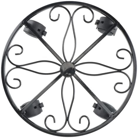 Plant with Wheels Rolling Stand, Heavy Duty Iron Garden Flower Pot, Potted Locking A