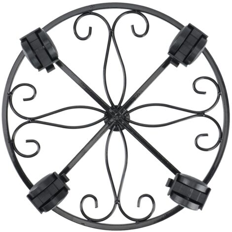 Plant with Wheels Rolling Stand, Heavy Duty Iron Garden Flower Pot, Potted Locking A