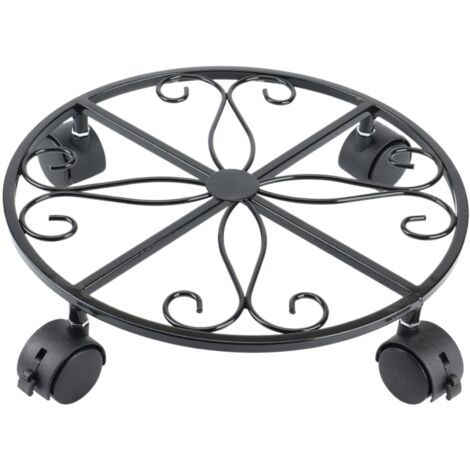 Plant with Wheels Rolling Stand, Heavy Duty Iron Garden Flower Pot, Potted Locking A
