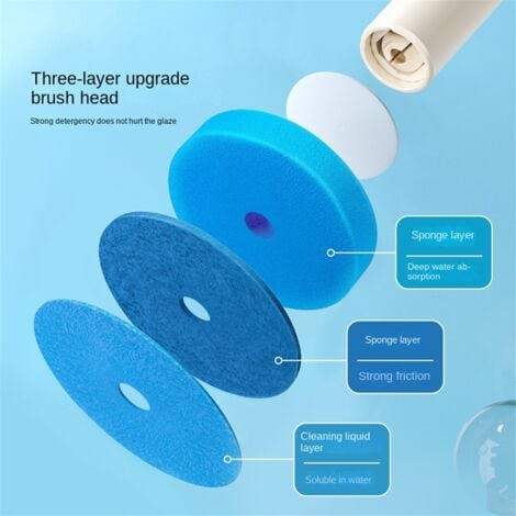48PCS Disposable Toilet Brush Refills No Dead Angle Foam Cleaning Sponges Heads Toilet Brush Bathroom Accessories-Blue