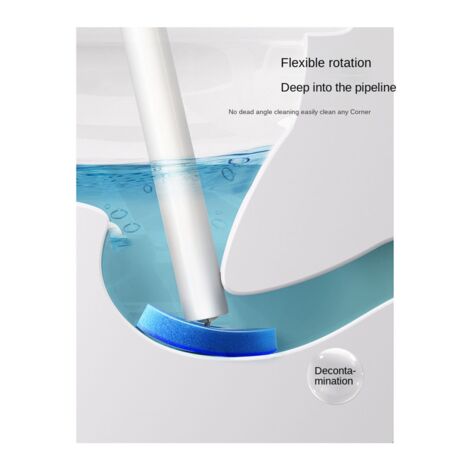 48PCS Disposable Toilet Brush Refills No Dead Angle Foam Cleaning Sponges Heads Toilet Brush Bathroom Accessories-Blue