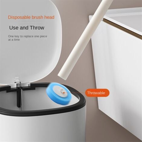 48PCS Disposable Toilet Brush Refills No Dead Angle Foam Cleaning Sponges Heads Toilet Brush Bathroom Accessories-Blue