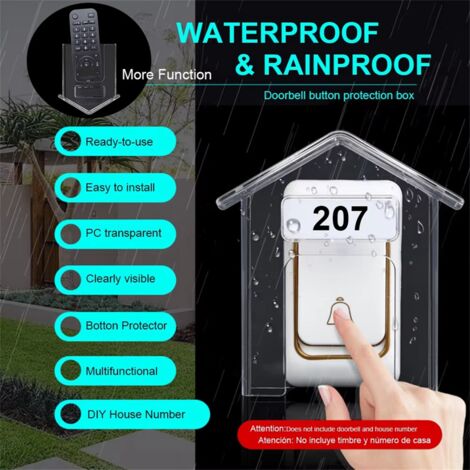 Waterproof Cover for Wireless Doorbell Transparent Plastic Rainproof ...