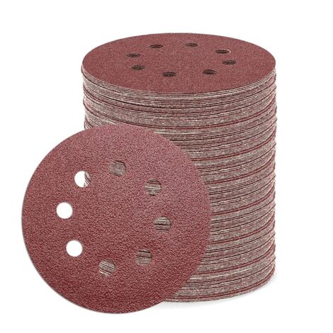 50-Pack Grit Orbital Sander Sheets – 8-Hole Sandpaper Pads