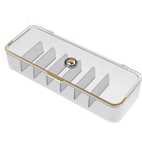 Desktop Storage Box Multifunctional Frame Sorting Clamshell Design Data Cable Transparent