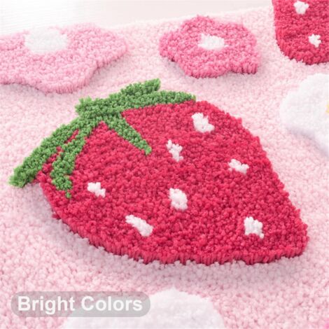 Pink Bathroom Rugs Cute Strawberry Bath Mat Accessories Machine Washable Rug Soft Carpet 45X65cm