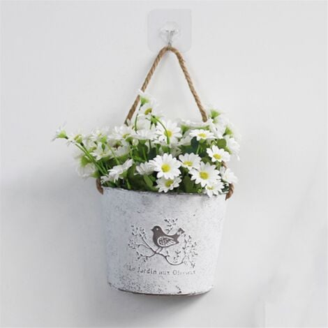 Wall Hanging Planter Plant Pot Flower Basket Garden Container Metal Iron Holder Home Balcony Decoration