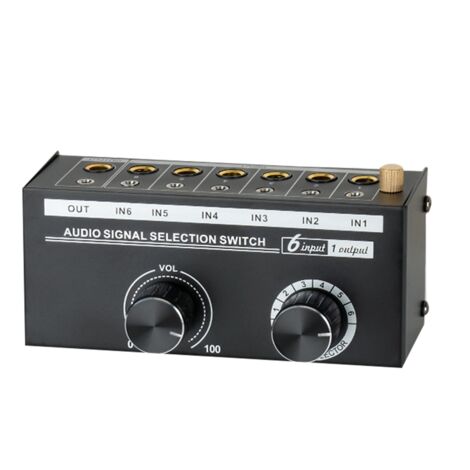 Audio Switcher Selector 6 In 1 Out Signal Selection Switch Sound ...