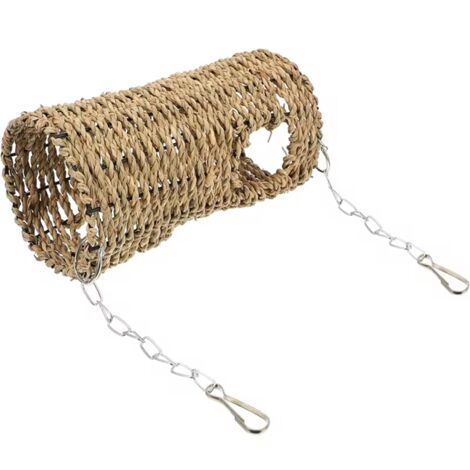 Bird Nest Bed Grass Tunnel Hammock Hanging Pet Cage Ornament Decoration