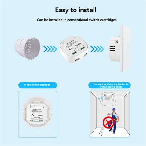 Self Powered Wireless Light Switch and Receiver Kit Remote Control Wall Lighting Fixtures