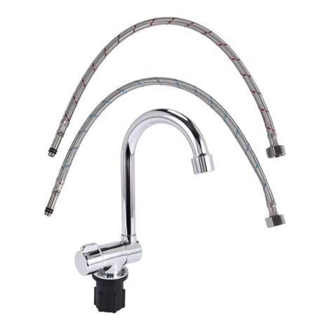 Foldable Kitchen Faucet 360 Dgree Rotation Sink Water Tap Single Handle Cold & Hot Mixer for RV Boat
