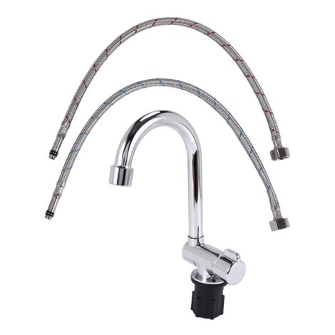 Foldable Kitchen Faucet 360 Dgree Rotation Sink Water Tap Single Handle Cold & Hot Mixer for RV Boat