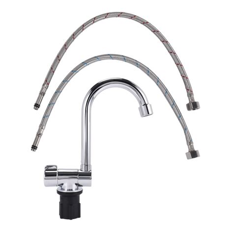 Foldable Kitchen Faucet 360 Dgree Rotation Sink Water Tap Single Handle Cold & Hot Mixer for RV Boat