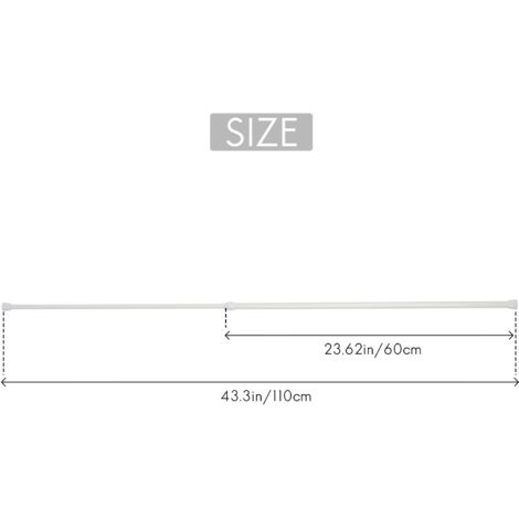 Spring Loaded Extendable Telescopic Net Voile Tension Curtain Rail Pole Rod Rods White 60110cm