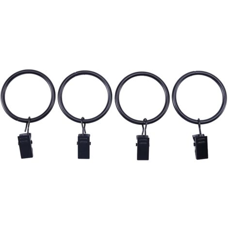 Window Clip Rings 36 Pack Rings Curtain Clips Strong Metal Decorative Drapery window Ring ...