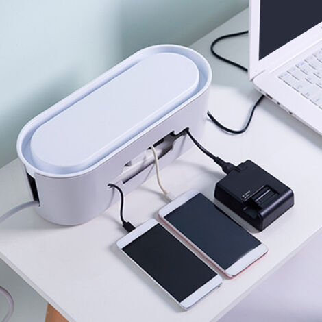 Cable Management Box - Stylish Cord Organizer Hides Power Strip and Keeps Cords Untangled Surge Protector Cover