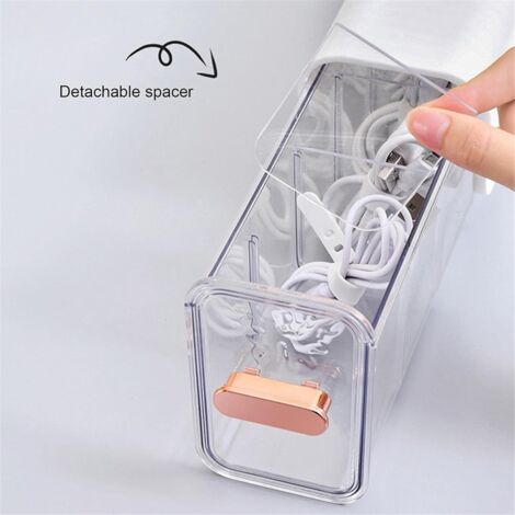 Multi Functional Storage Box, Punch Free Multifunctional Storage Box, Clear Wall Mounted Drawer Organizer-White