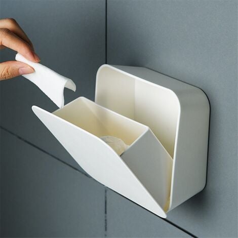 Traceless Wall-Hung Sealed Dust-Proof Bathroom Storage Box Cotton Swab Garbage Bag Paper Towel