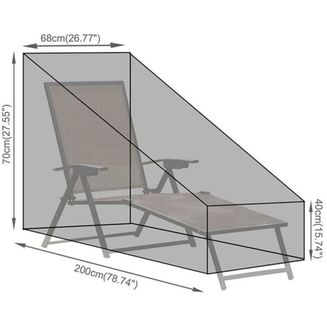 Lounge Chair Covers Waterproof Outdoor Garden Anti-UV, 210D Material,Furniture Sunbed Cover, 78.7x 26.7 x 27.5inch