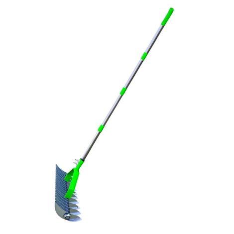 1.7M Lawn Hay Rake, Thatch Leaf Garden Descaling Scarifier, Soil Rake