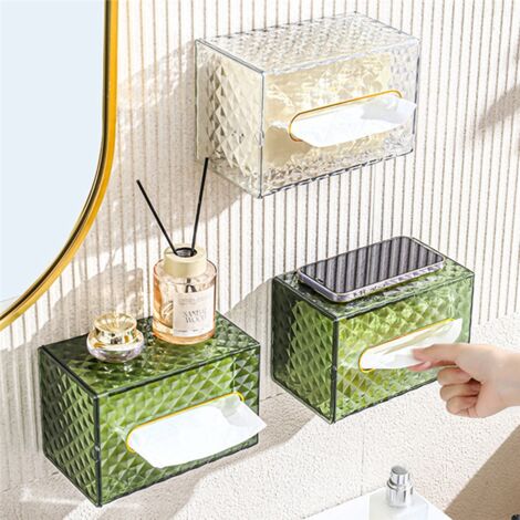 Household Tissue Box Transparent Desktop Pumping Paper Storage Living Room Dining D