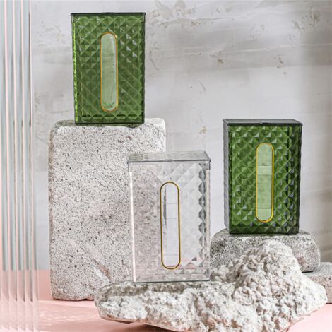 Household Tissue Box Transparent Desktop Pumping Paper Storage Living Room Dining D